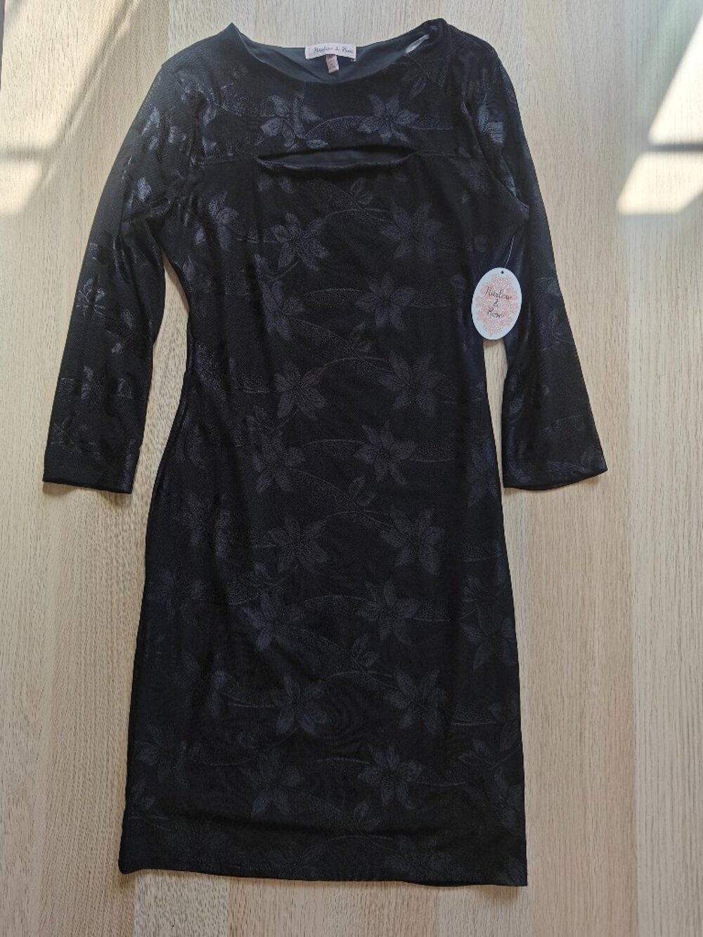 HARLOW & ROSE WOMEN'S FLORAL  3/4-FLOUNCE SLEEVES SHEATH DRESS (SIZE MEDIUM)